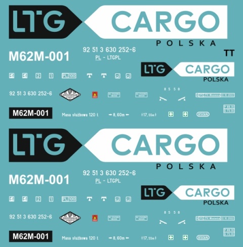 Kalkomania M62M-001 LTG Cargo TT